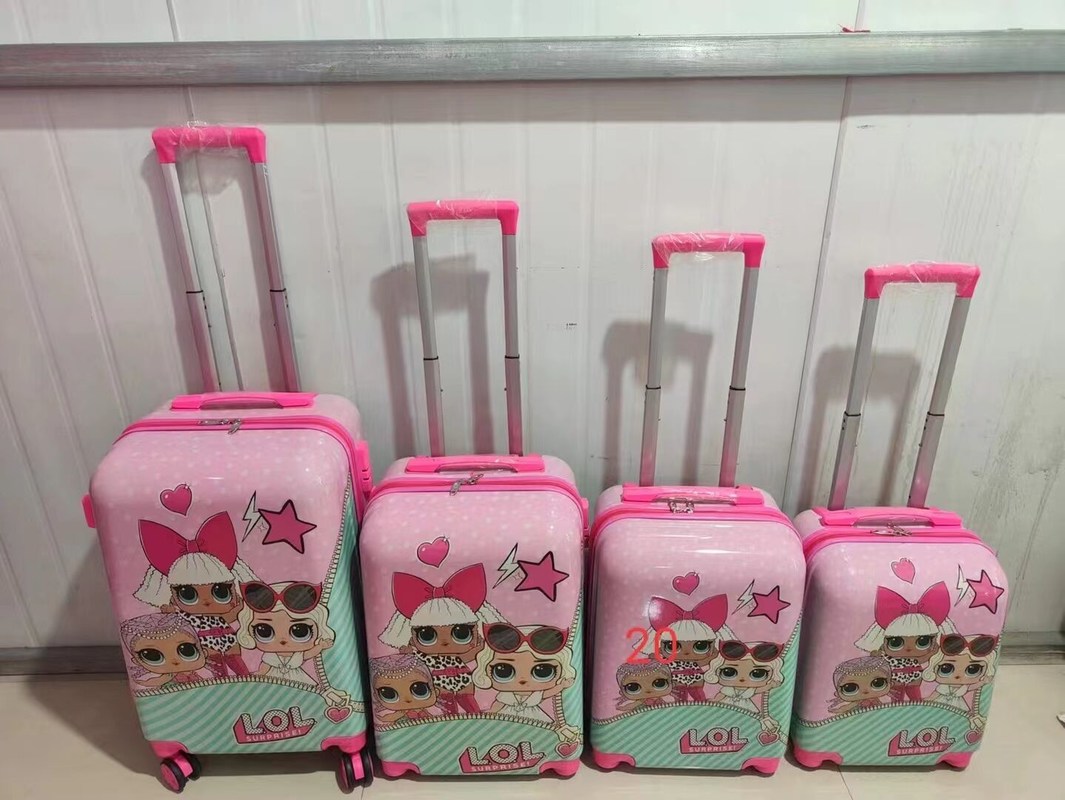 16/18/20/22 ইঞ্চি ওয়াটারপ্রুফ বাচ্চাদের প্রিন্টিং ভ্রমণ ব্যাগ পিসি বাচ্চাদের ট্রলিবাস ব্যাগ স্কুলে জন্য চাকার সাথে