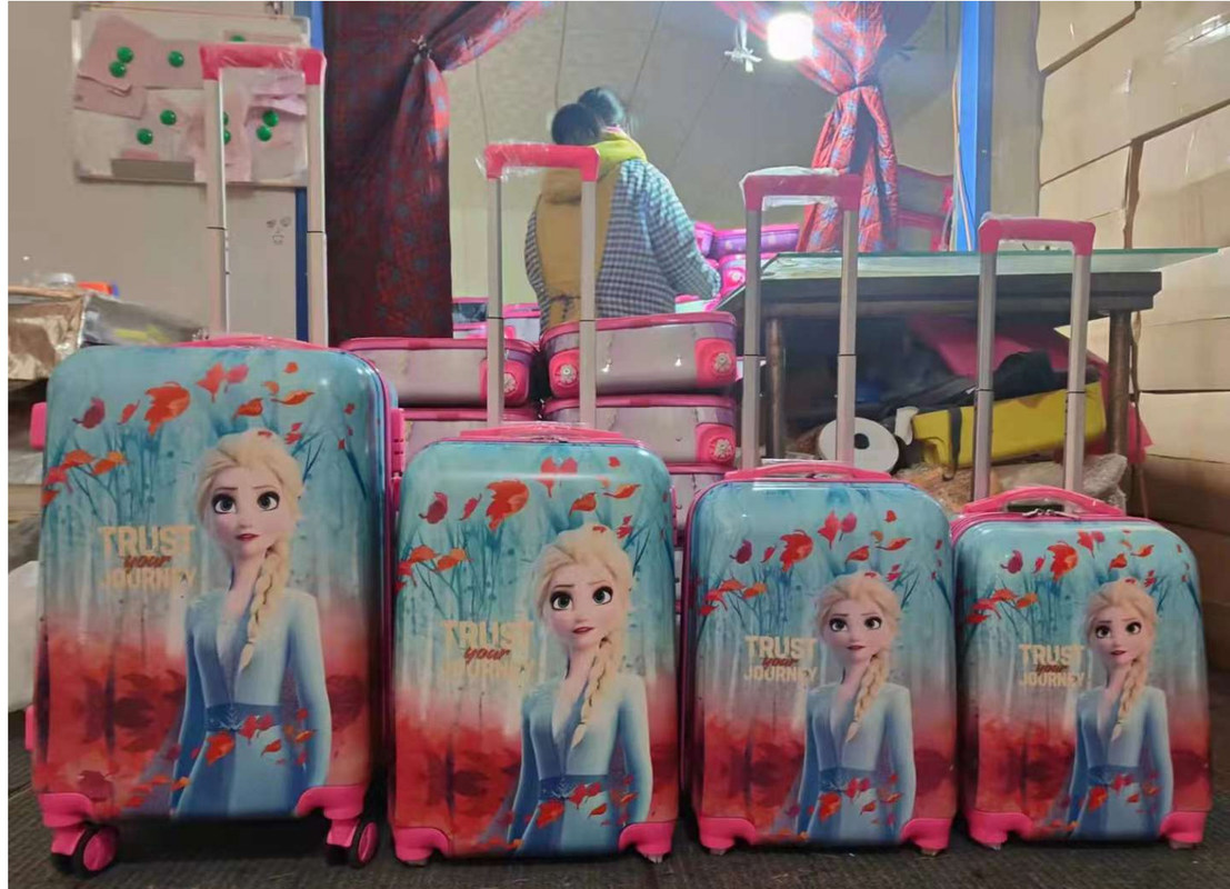 স্বচ্ছ স্বচ্ছ কাস্টমাইজড ডিজাইন কার্টুন পশু ডিজাইন এবিএস পিসি ভ্রমণ স্যুটকেস ব্যাগ বাচ্চাদের স্যুটকেস ব্যাগ