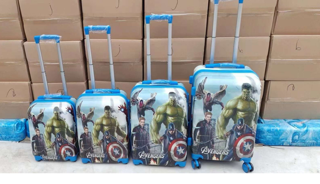 কাস্টম কার্টুন এনিমে সুপার ম্যান স্যুটকেস বাচ্চাদের রোলিং ব্যাগ ব্যাগ বাচ্চাদের ছেলে ট্রলিবাস কেস