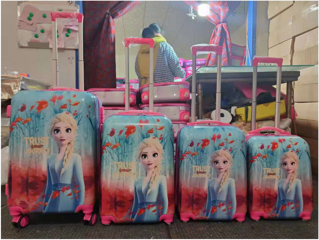 চাকা বাচ্চাদের বাচ্চাদের ট্রলিবাস সেট 1618//20/22 ইঞ্চি বাচ্চাদের চাকা ব্যাগ সেট শীতল চামড়া